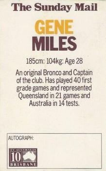 1990 Streets Brisbane Broncos #NNO Gene Miles Back